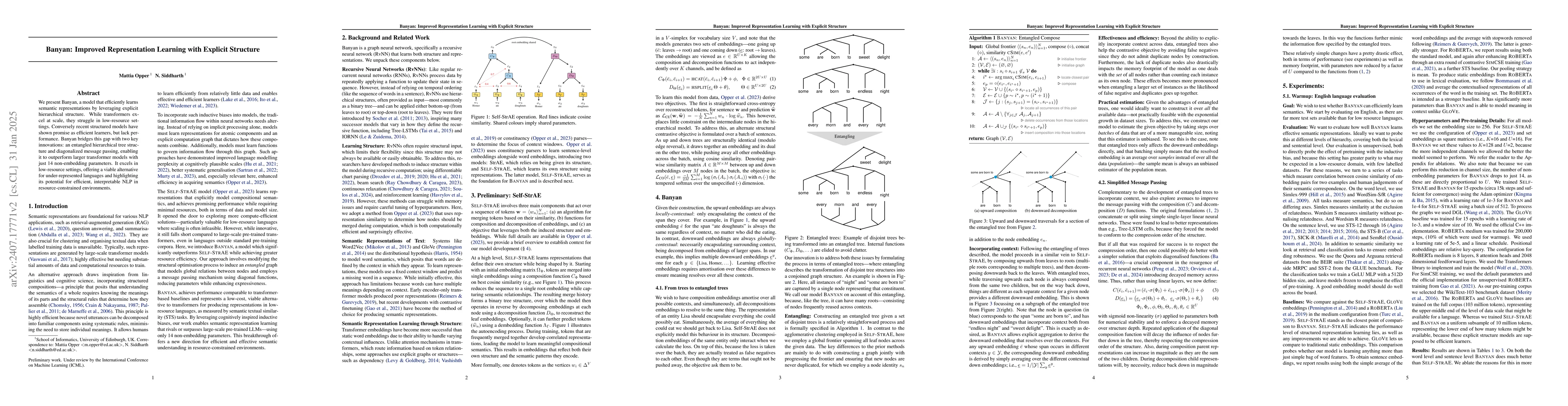 Thumbnail for Banyan: Improved Representation Learning with Explicit Structure