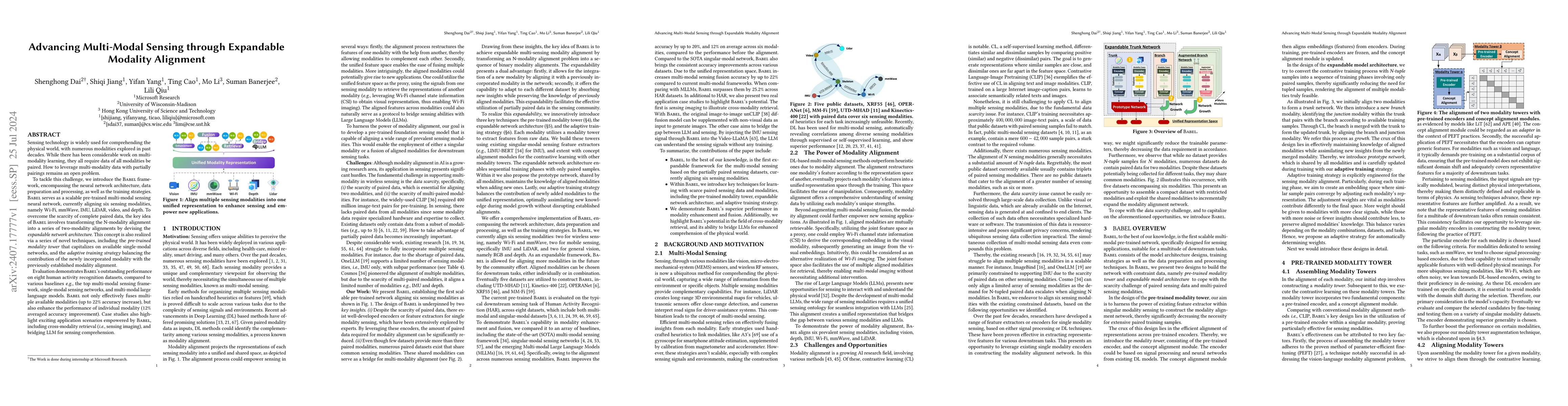Thumbnail for Advancing Multi-Modal Sensing Through Expandable Modality Alignment