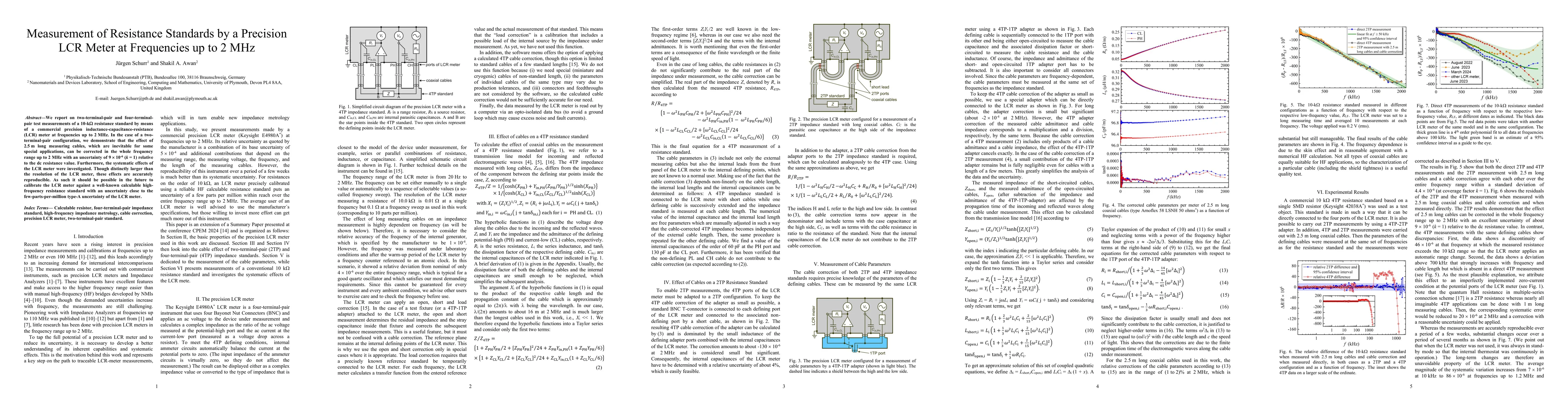 Thumbnail for Measurement of Resistance Standards by a Precision LCR Meter at
  Frequencies up to 2 MHz