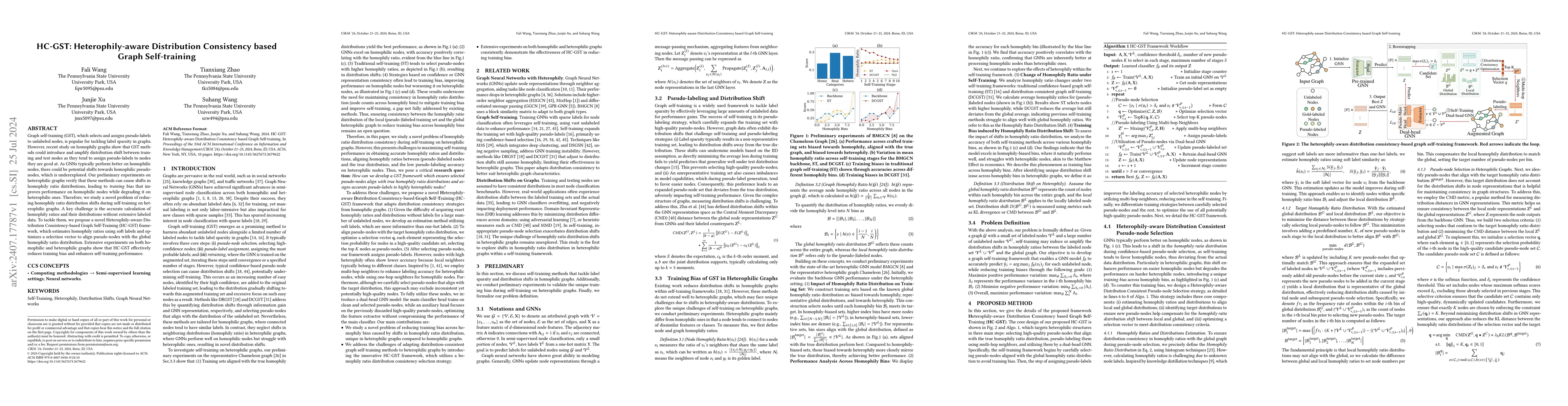 Thumbnail for HC-GST: Heterophily-aware Distribution Consistency based Graph
  Self-training
