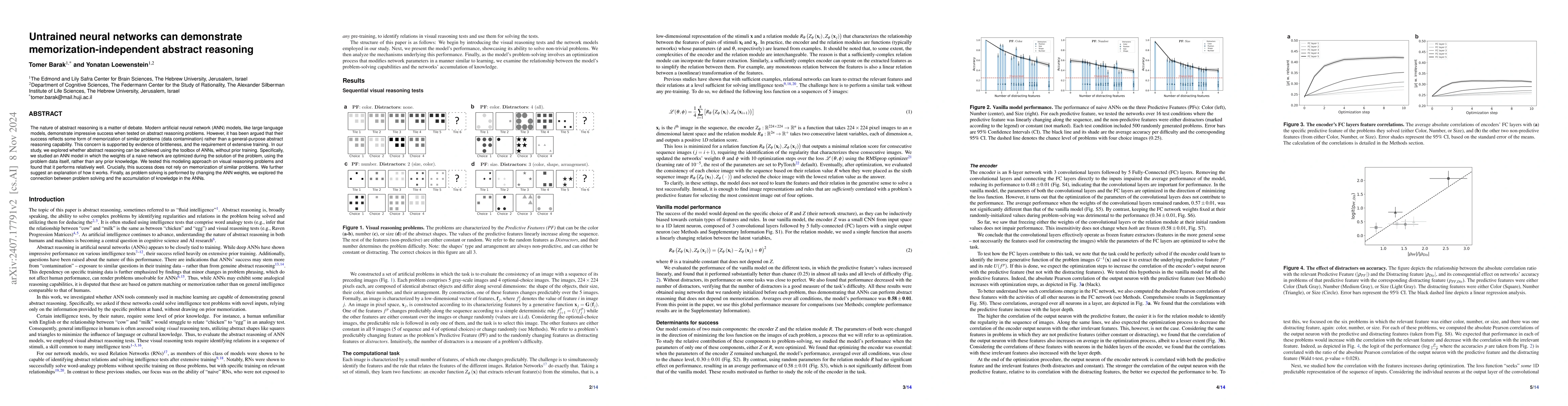 Thumbnail for Investigating learning-independent abstract reasoning in artificial
  neural networks