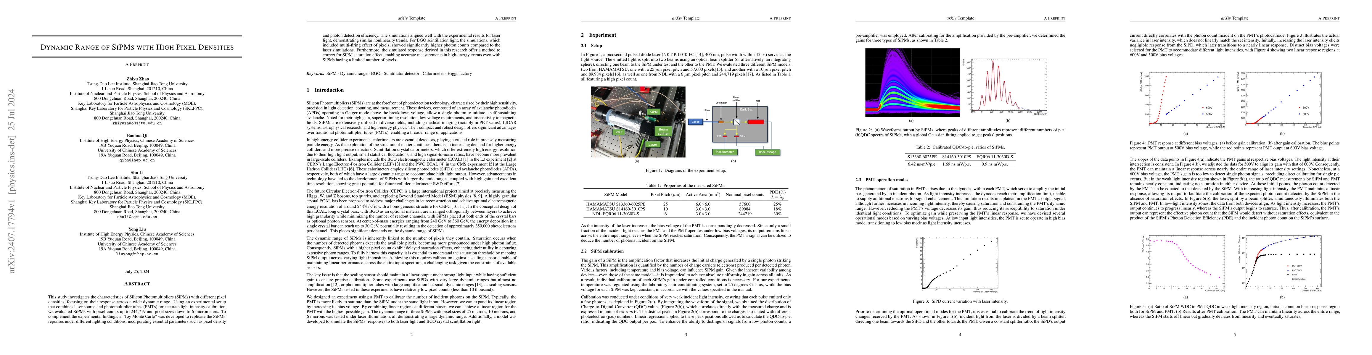 Thumbnail for Dynamic Range of SiPMs with High Pixel Densities