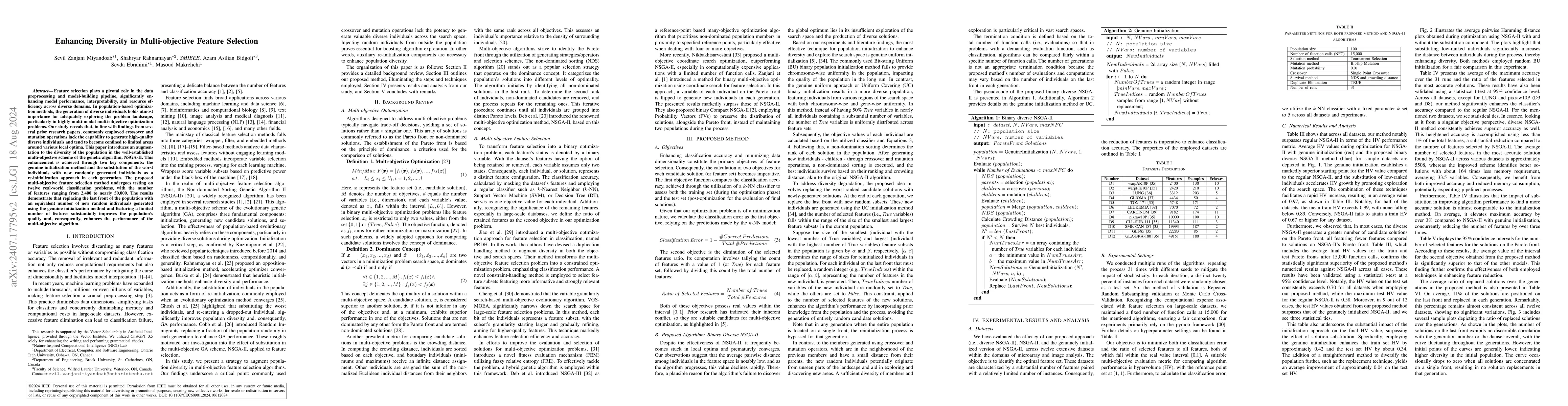 Thumbnail for Enhancing Diversity in Multi-objective Feature Selection