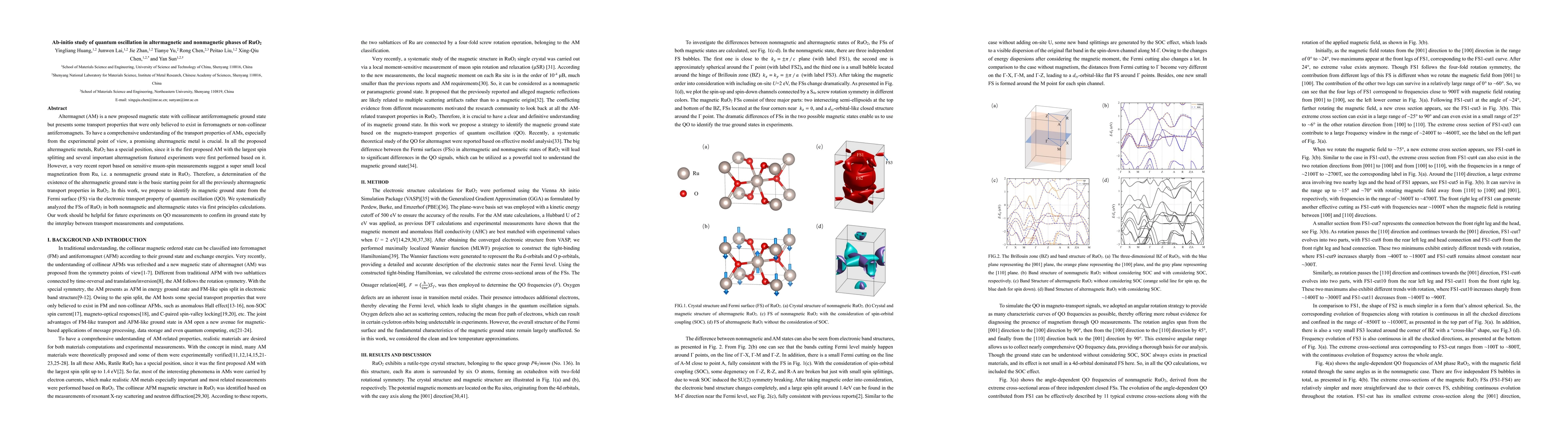 Thumbnail for Ab-initio study of quantum oscillation in altermagnetic and nonmagnetic
  phases of RuO$_2$