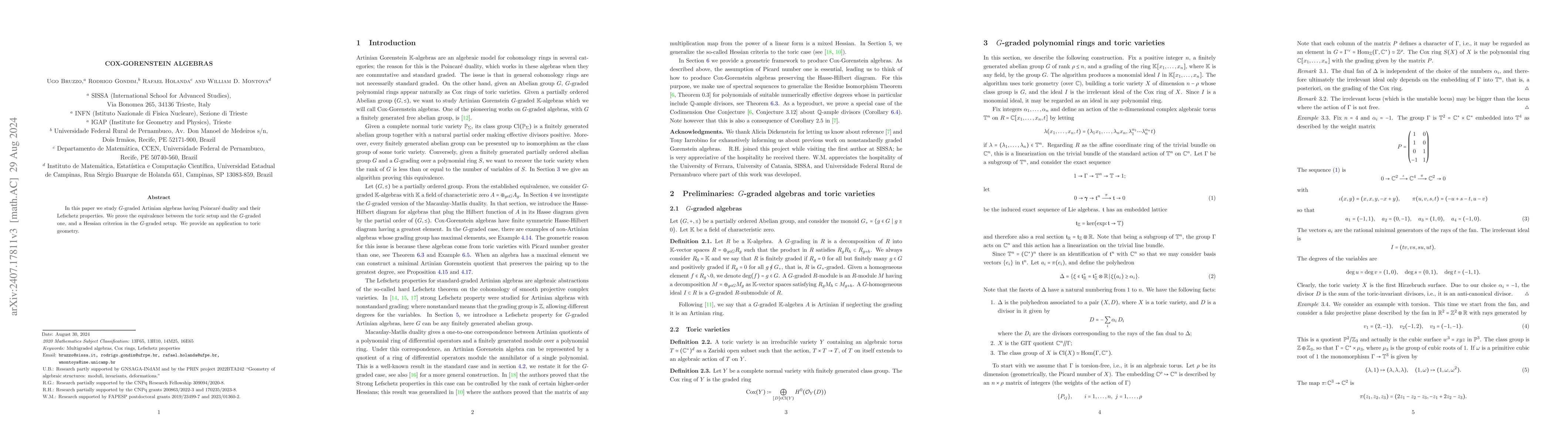 Thumbnail for Cox-Gorenstein algebras