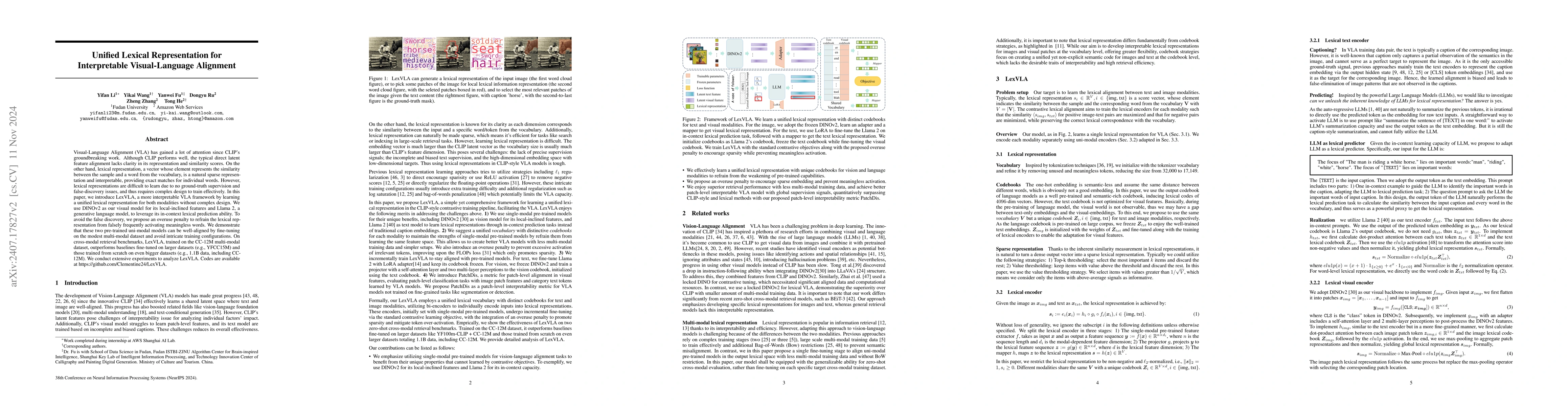 Thumbnail for Unified Lexical Representation for Interpretable Visual-Language
  Alignment