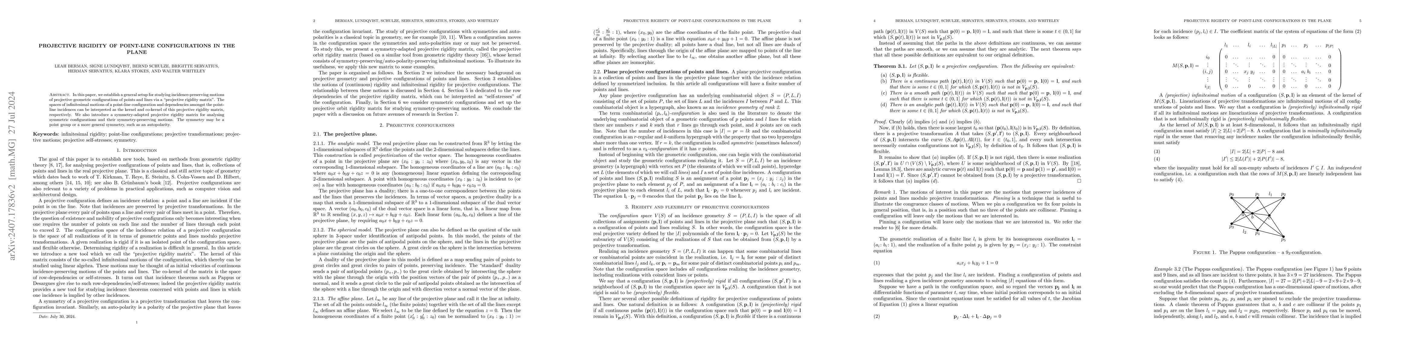 Thumbnail for Projective rigidity of point-line configurations in the plane