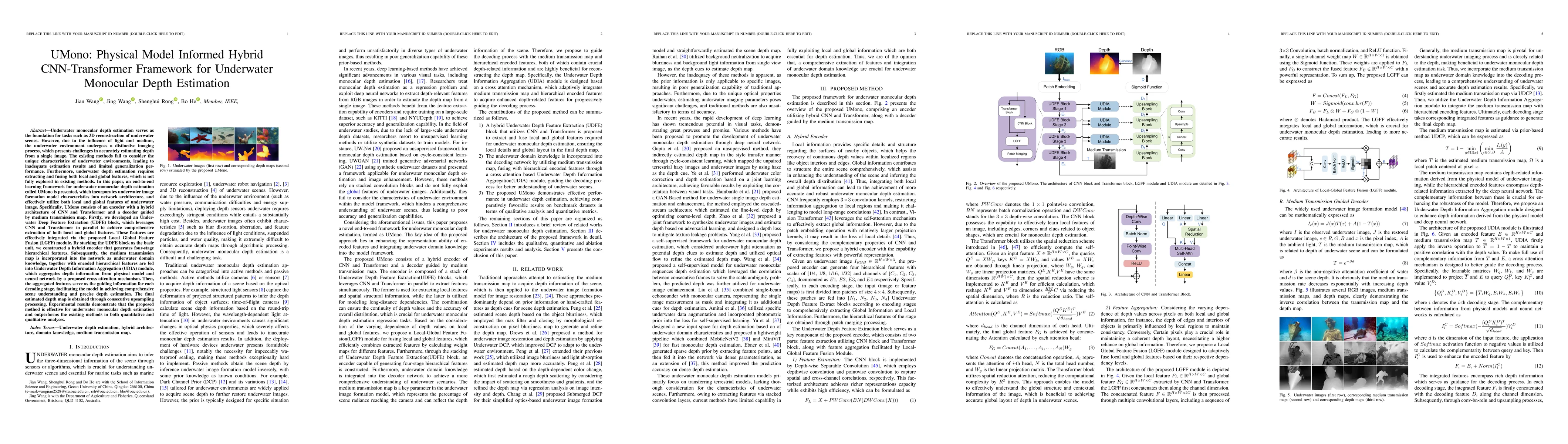Thumbnail for UMono: Physical Model Informed Hybrid CNN-Transformer Framework for
  Underwater Monocular Depth Estimation