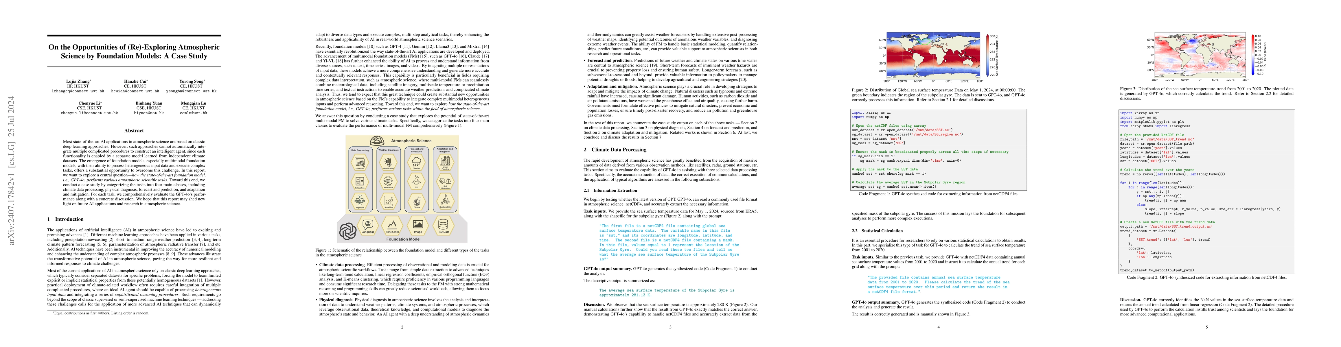 Thumbnail for On the Opportunities of (Re)-Exploring Atmospheric Science by Foundation
  Models: A Case Study