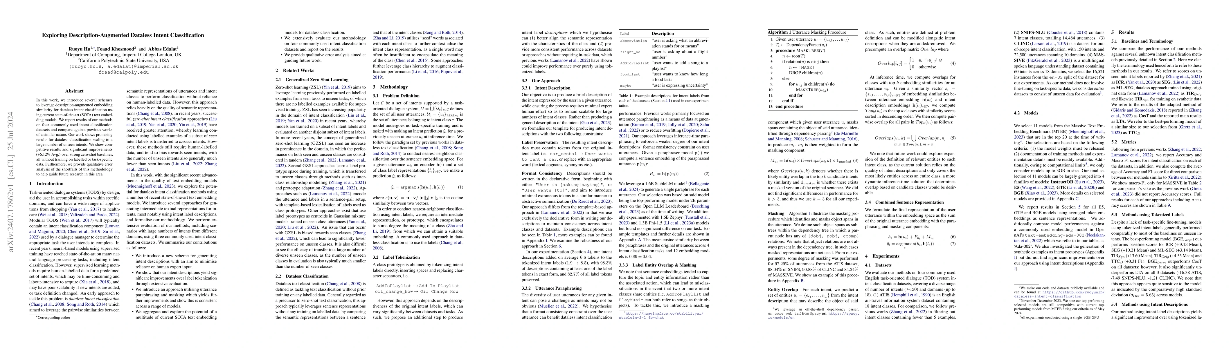 Thumbnail for Exploring Description-Augmented Dataless Intent Classification