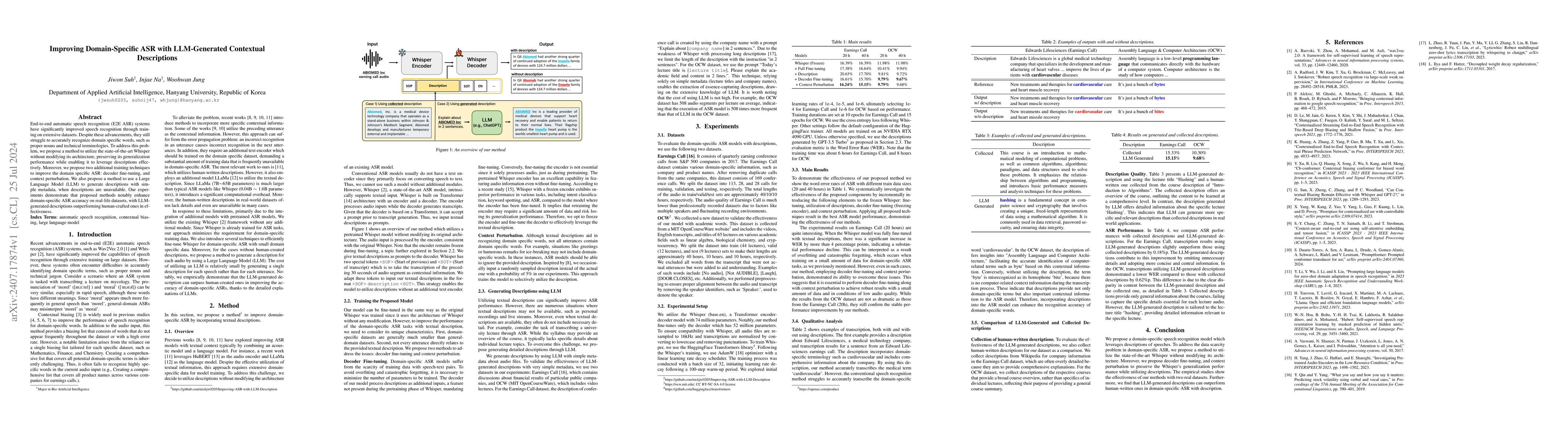 Thumbnail for Improving Domain-Specific ASR with LLM-Generated Contextual Descriptions