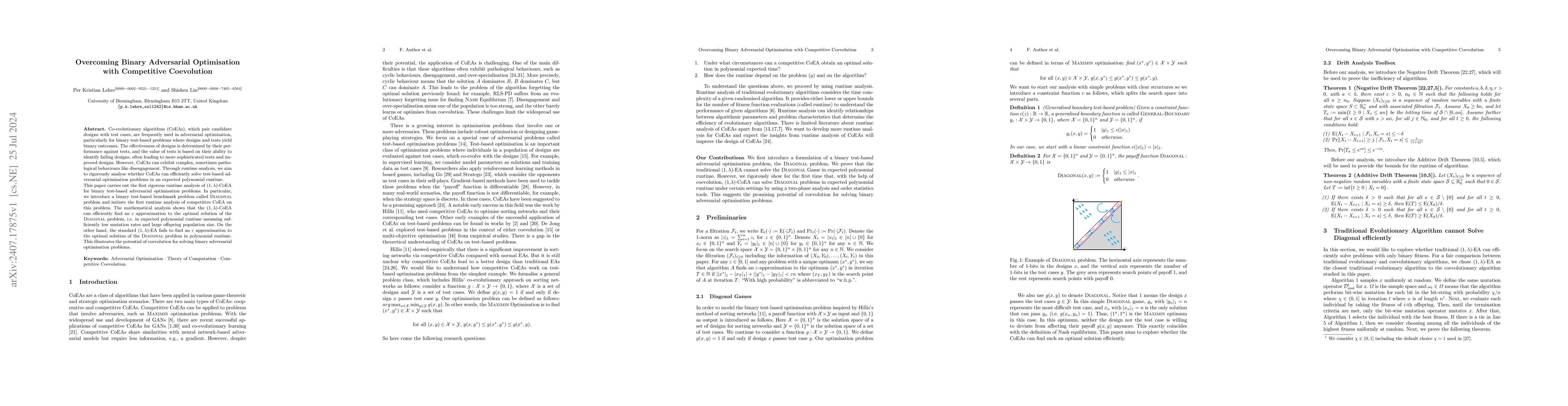 Thumbnail for Overcoming Binary Adversarial Optimisation with Competitive Coevolution