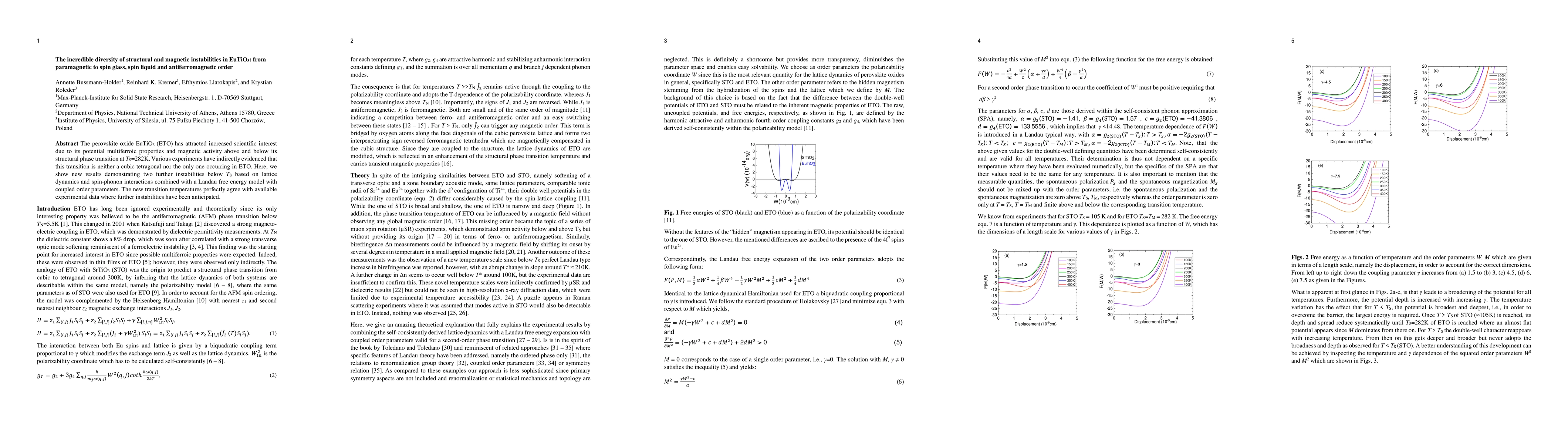 Thumbnail for The incredible diversity of structural and magnetic instabilities in
  EuTiO3: from paramagnetic to spin glass, spin liquid and antiferromagnetic
  order