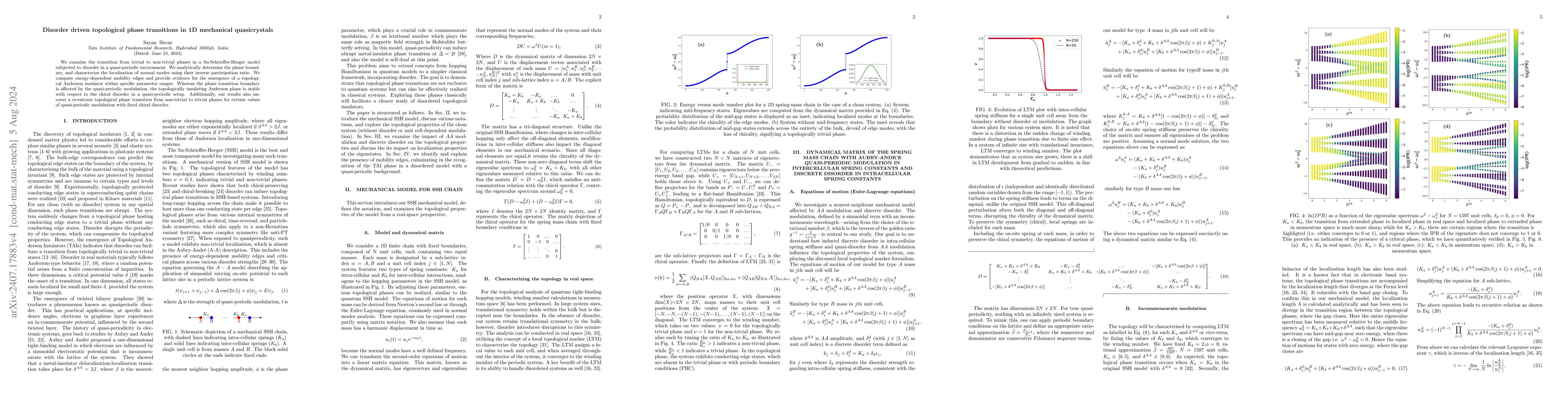Thumbnail for Disorder driven topological phase transitions in 1D mechanical
  quasicrystals