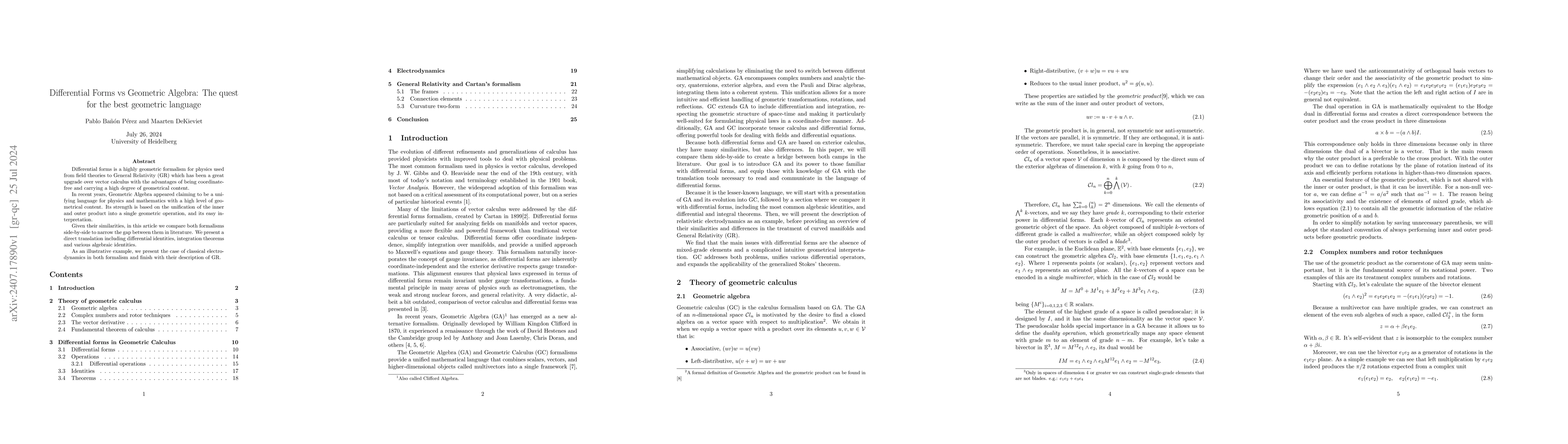 Thumbnail for Differential Forms vs Geometric Algebra: The quest for the best
  geometric language