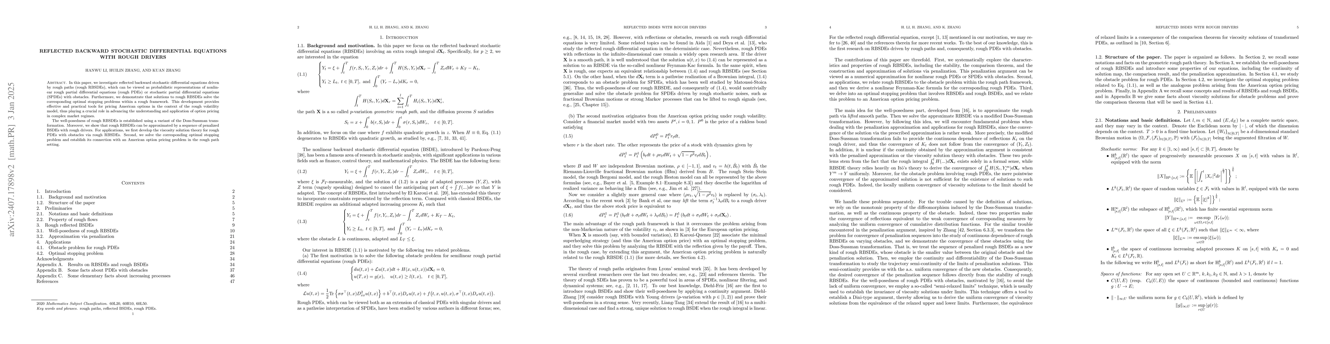Thumbnail for Reflected backward stochastic differential equations with rough drivers