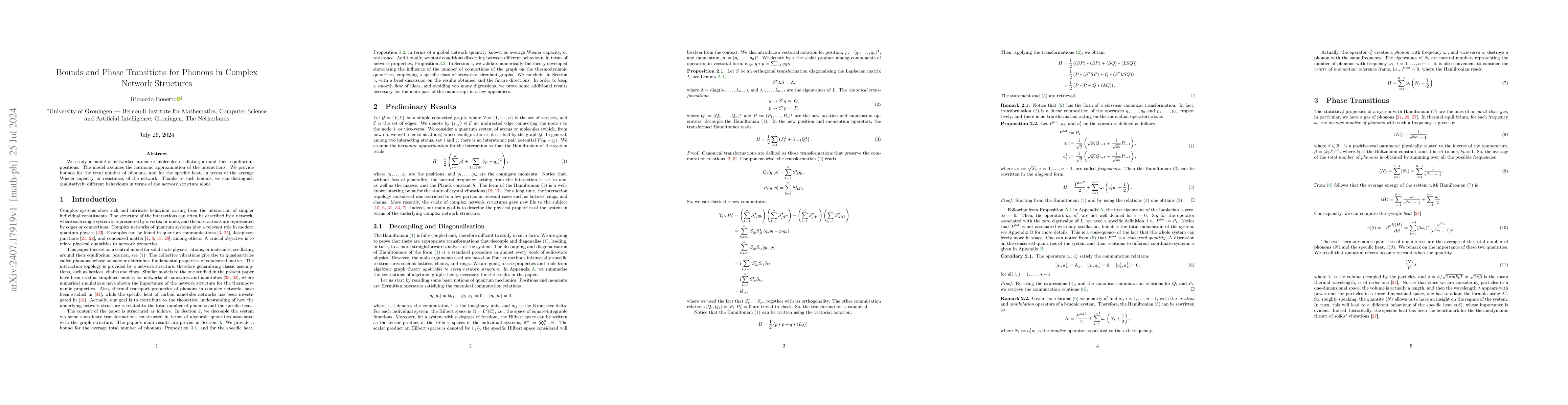 Thumbnail for Bounds and Phase Transitions for Phonons in Complex Network Structures