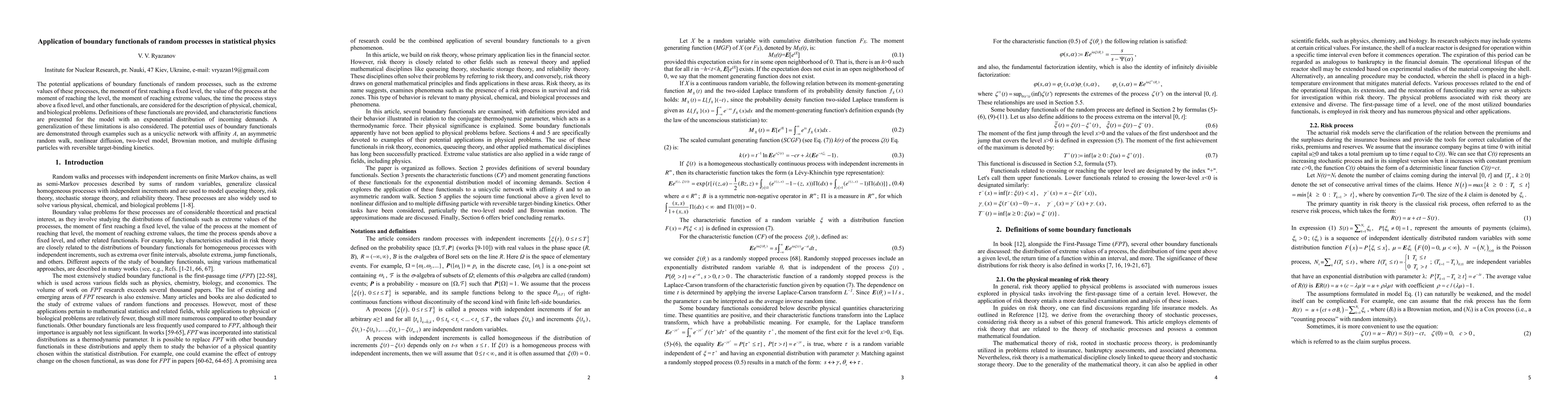 Thumbnail for Application of boundary functionals of random processes in statistical
  physics