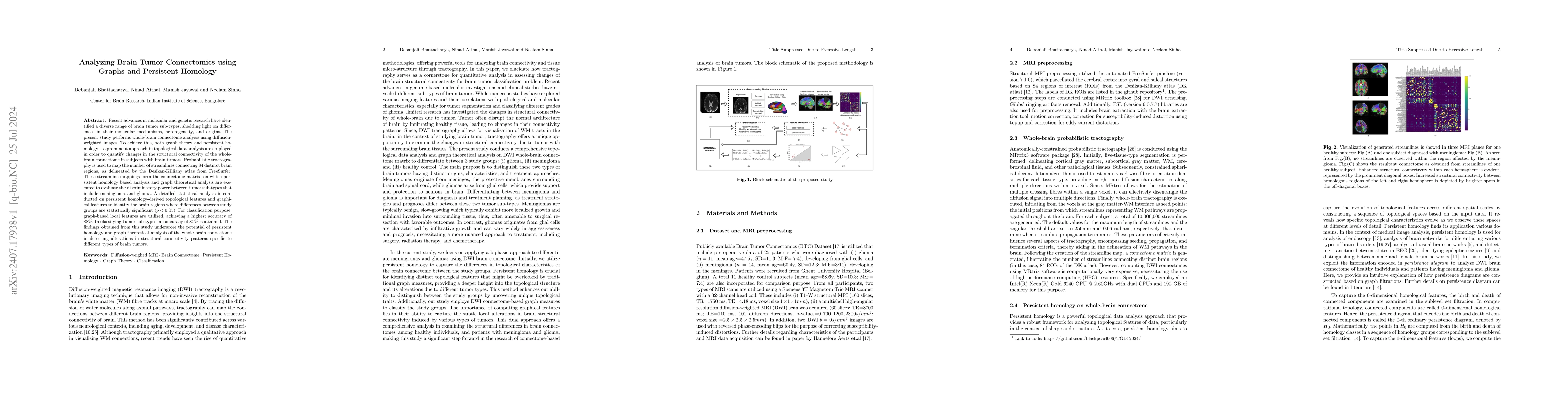 Thumbnail for Analyzing Brain Tumor Connectomics using Graphs and Persistent Homology