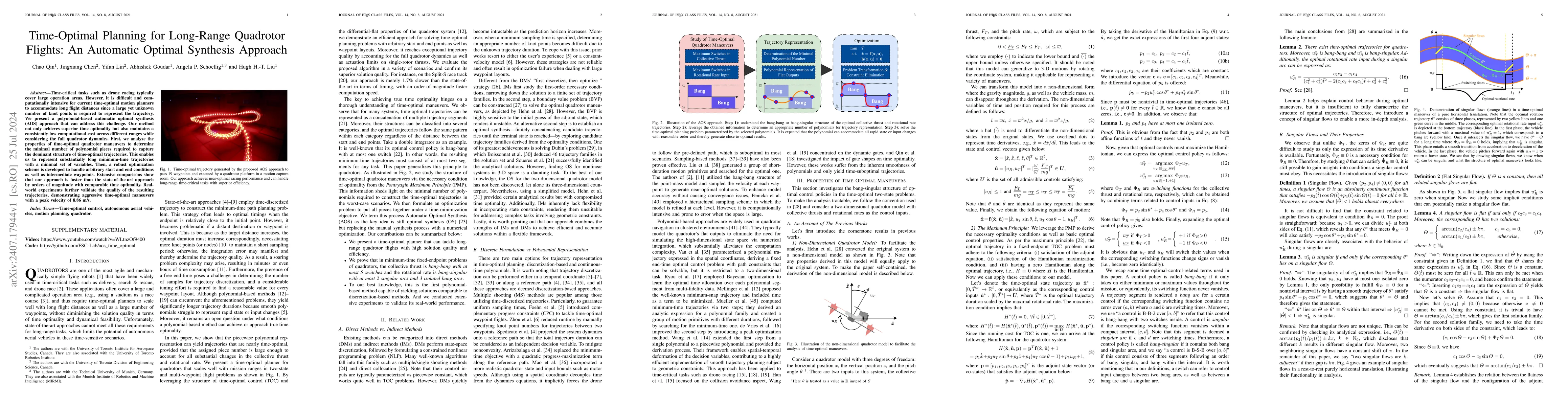 Thumbnail for Time-Optimal Planning for Long-Range Quadrotor Flights: An Automatic
  Optimal Synthesis Approach