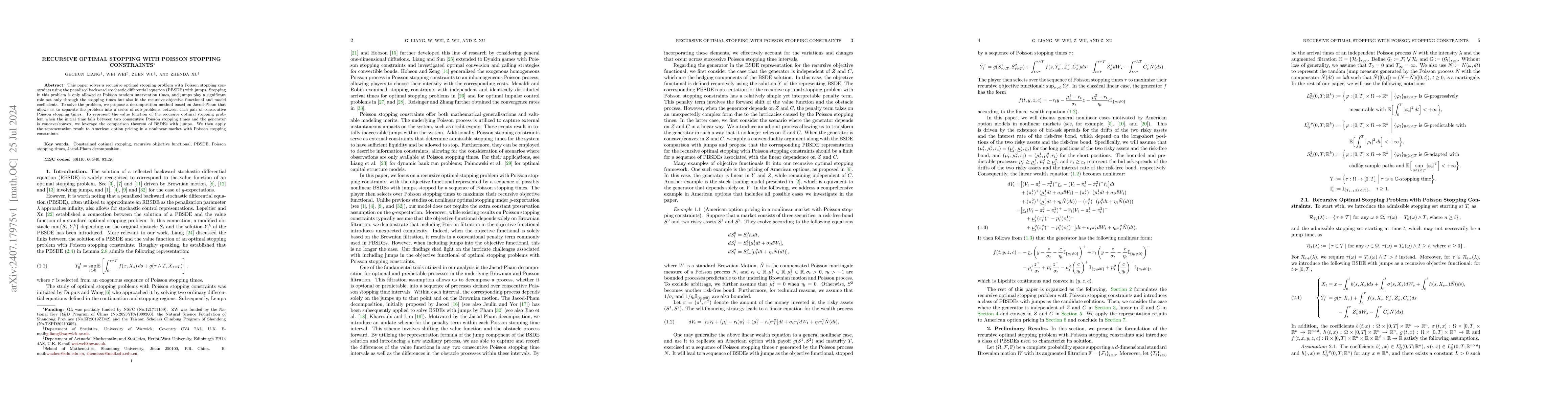 Thumbnail for Recursive Optimal Stopping with Poisson Stopping Constraints