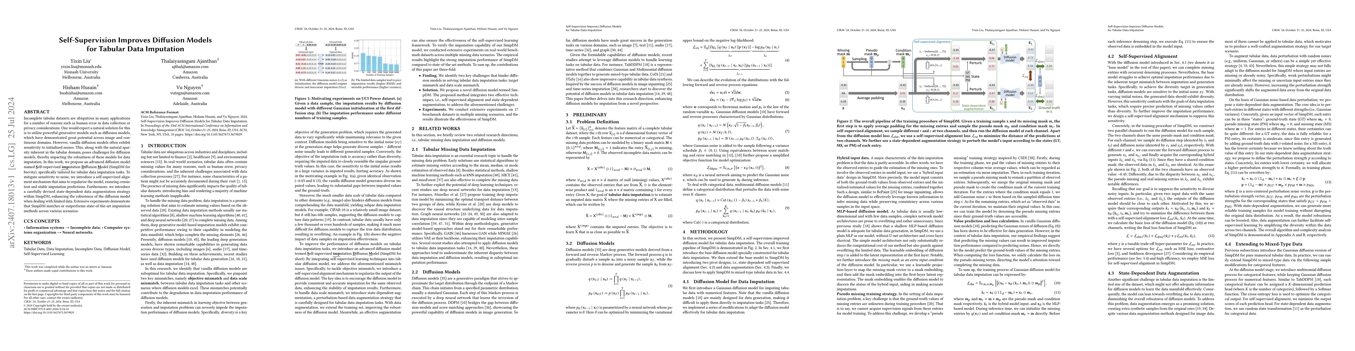 Thumbnail for Self-Supervision Improves Diffusion Models for Tabular Data Imputation
