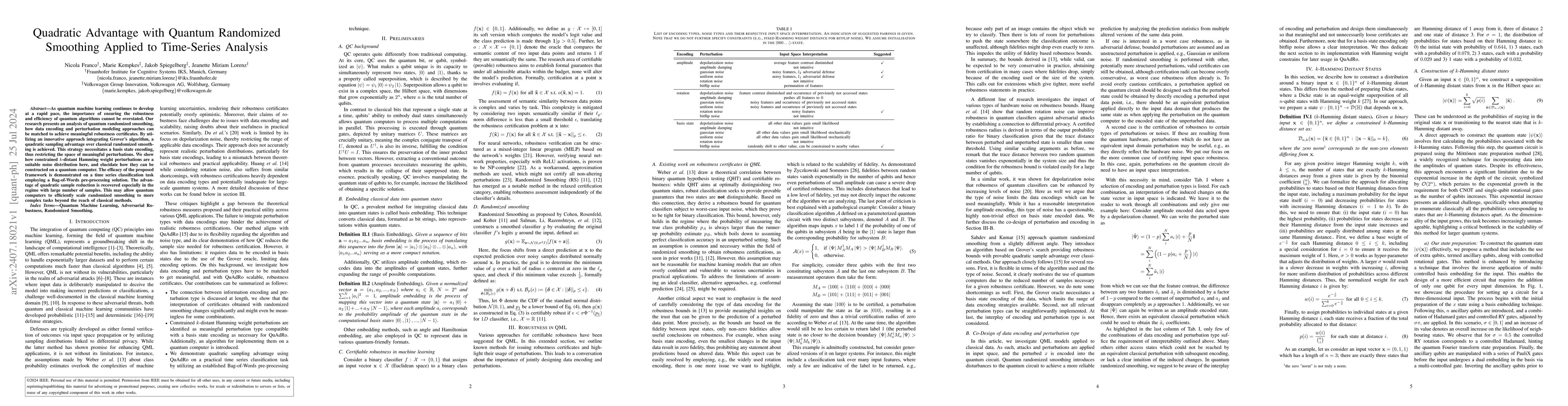 Thumbnail for Quadratic Advantage with Quantum Randomized Smoothing Applied to
  Time-Series Analysis