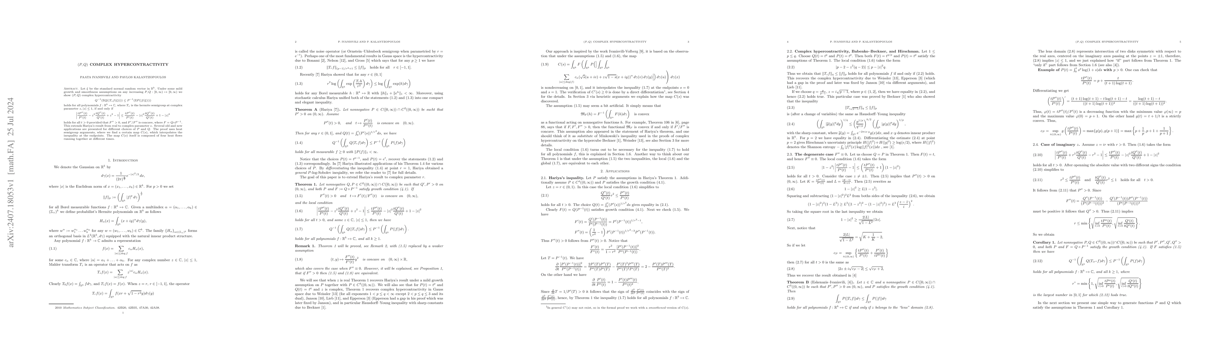 Thumbnail for $(P,Q)$ complex hypercontractivity