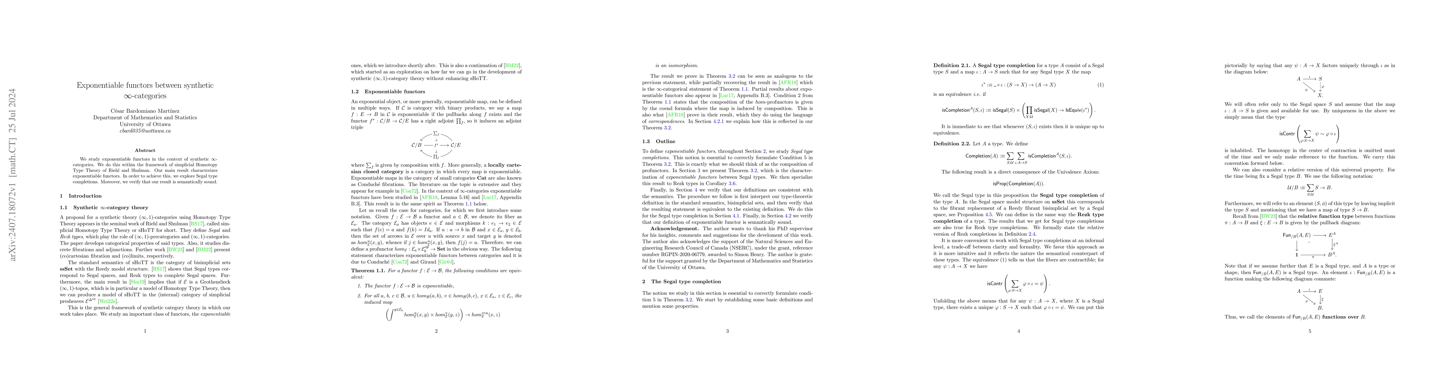 Thumbnail for Exponentiable functors between synthetic $\infty$-categories