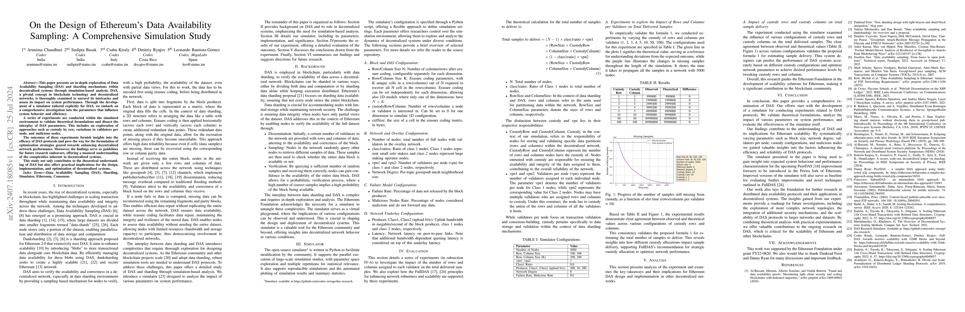 Thumbnail for On the Design of Ethereum Data Availability Sampling: A Comprehensive
  Simulation Study