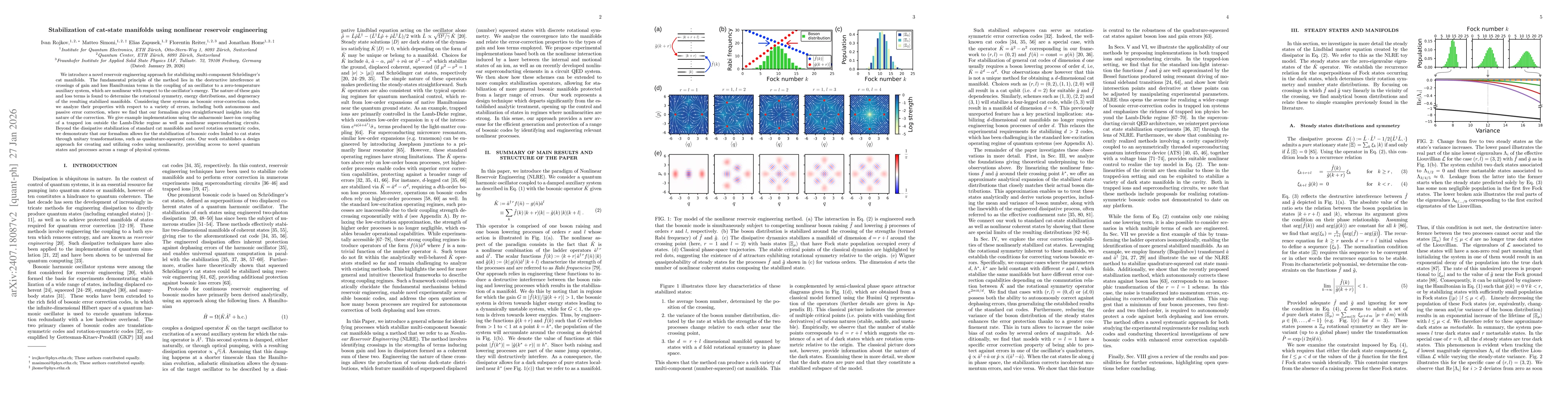 Thumbnail for Stabilization of cat-state manifolds using nonlinear reservoir engineering