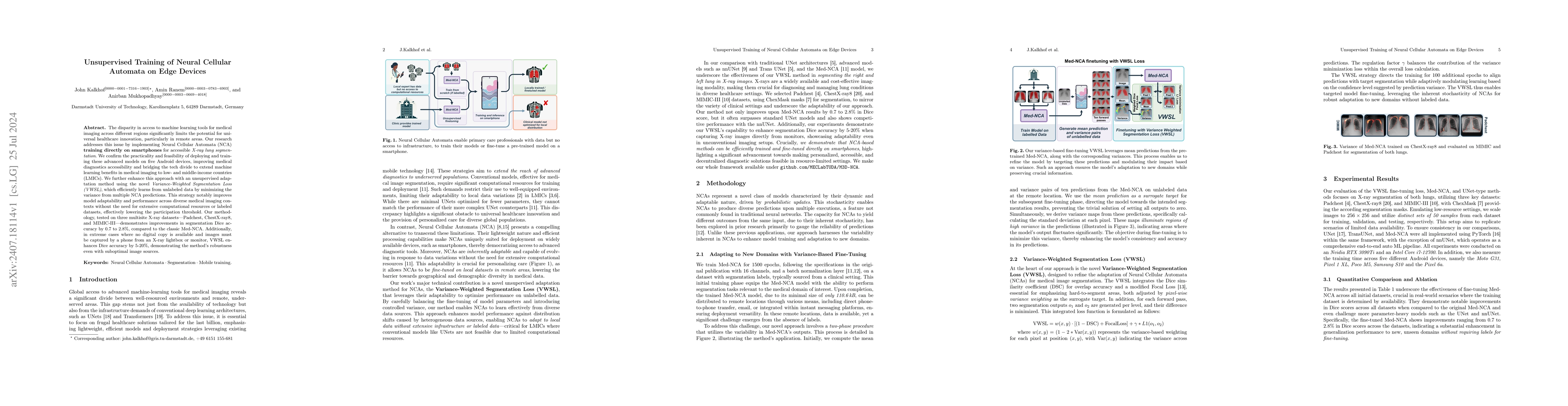 Thumbnail for Unsupervised Training of Neural Cellular Automata on Edge Devices