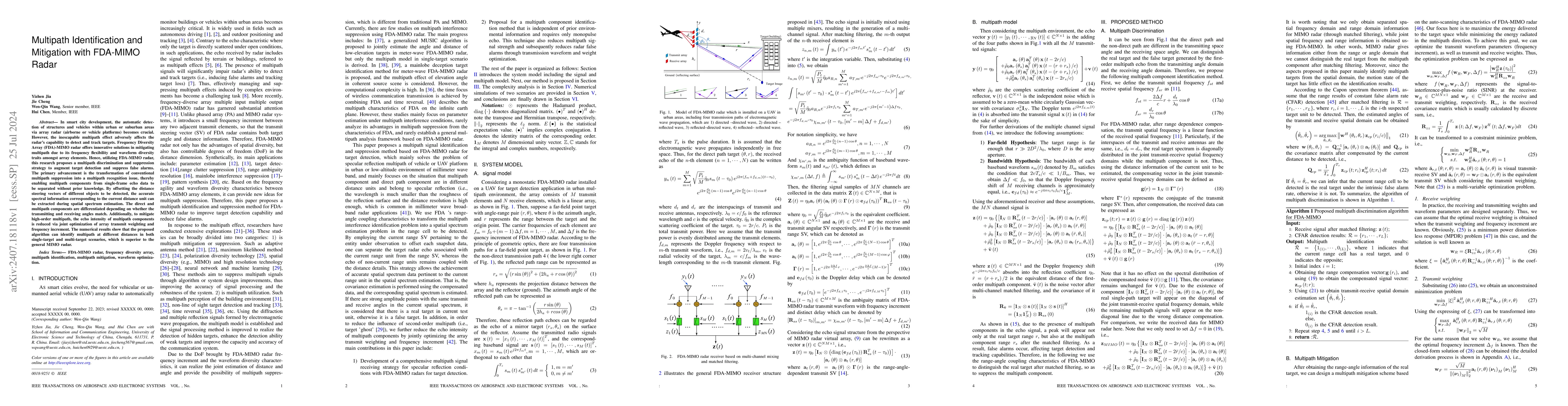 Thumbnail for Multipath Identification and Mitigation with FDA-MIMO Radar