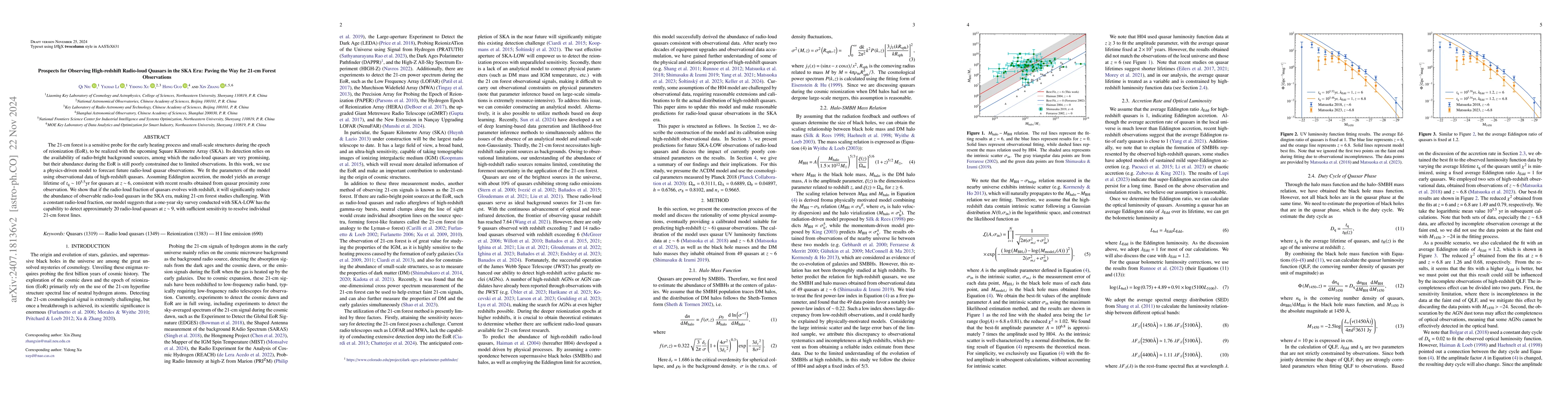 Thumbnail for Prospects for Observing High-redshift Radio-loud Quasars in the SKA Era:
  Paving the Way for 21-cm Forest Observations