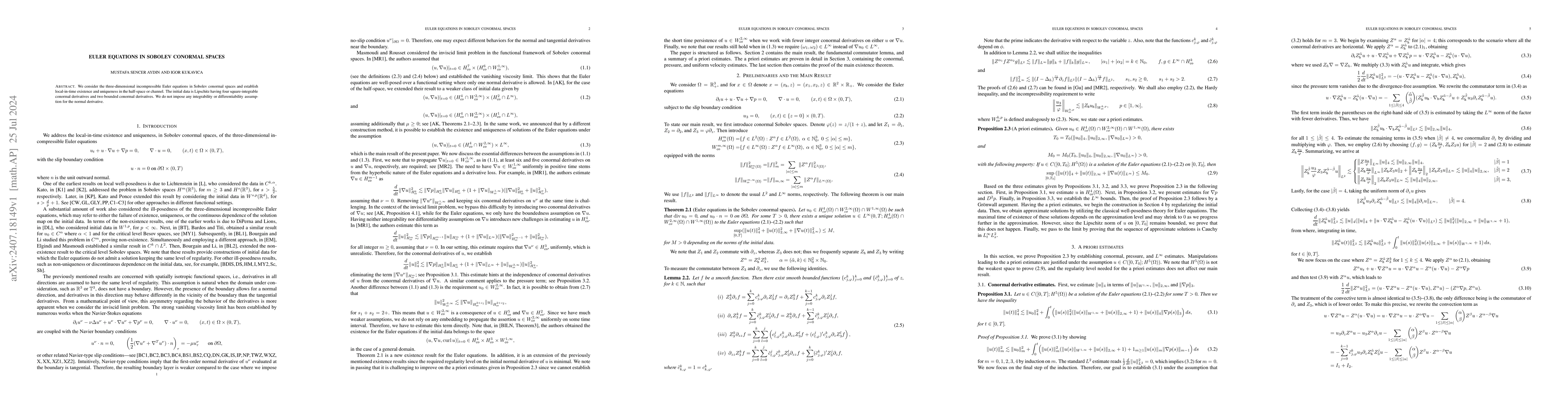 Thumbnail for Euler Equations in Sobolev conormal spaces