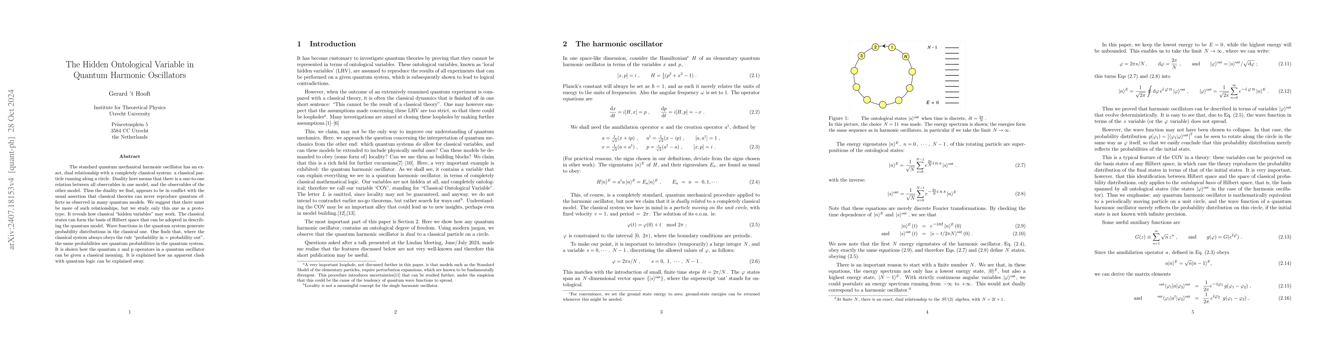 Thumbnail for The Hidden Ontological Variable in Quantum Harmonic Oscillators