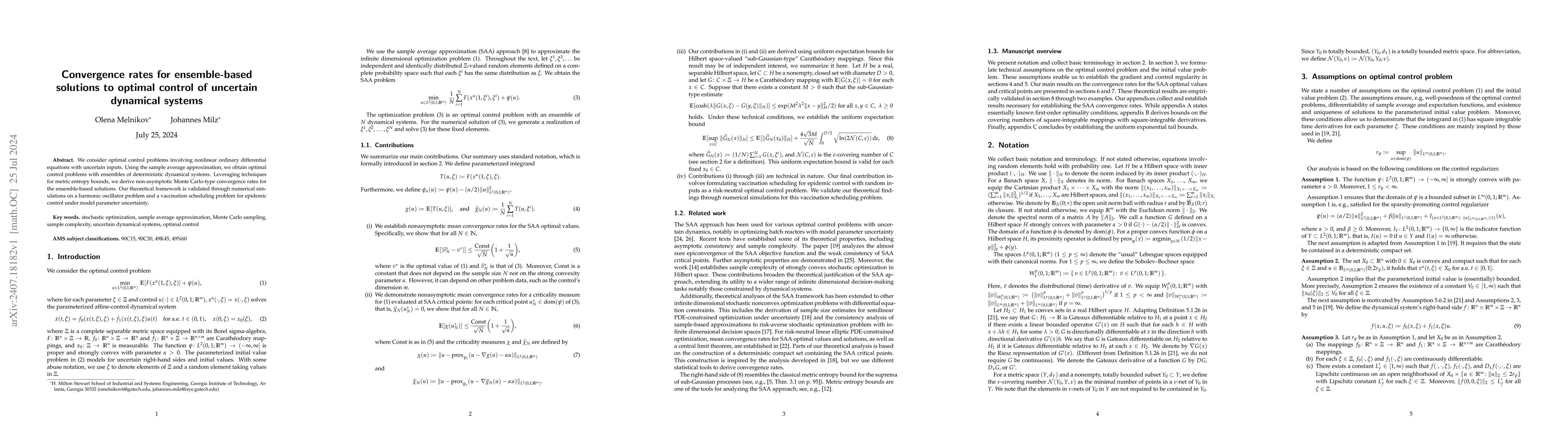Thumbnail for Convergence rates for ensemble-based solutions to optimal control of
  uncertain dynamical systems