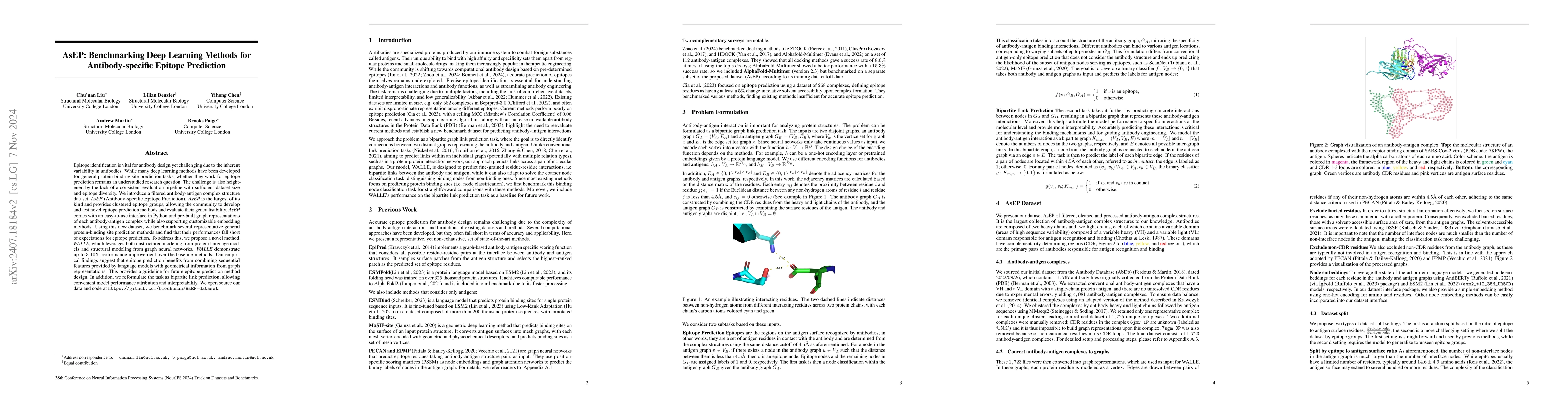 Thumbnail for AsEP: Benchmarking Deep Learning Methods for Antibody-specific Epitope
  Prediction