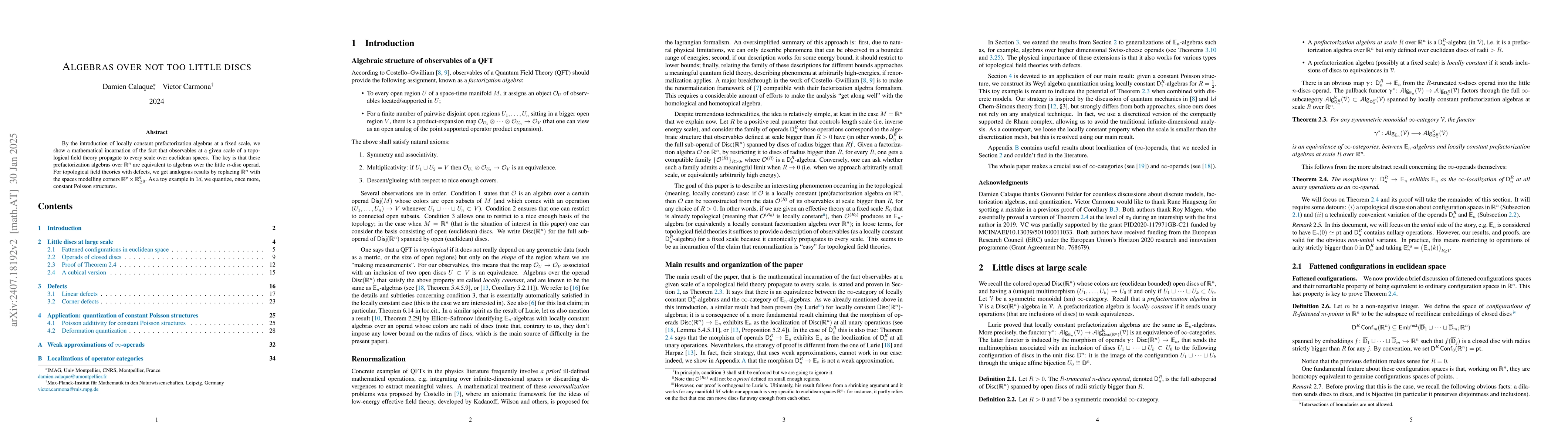 Thumbnail for Algebras over not too little discs