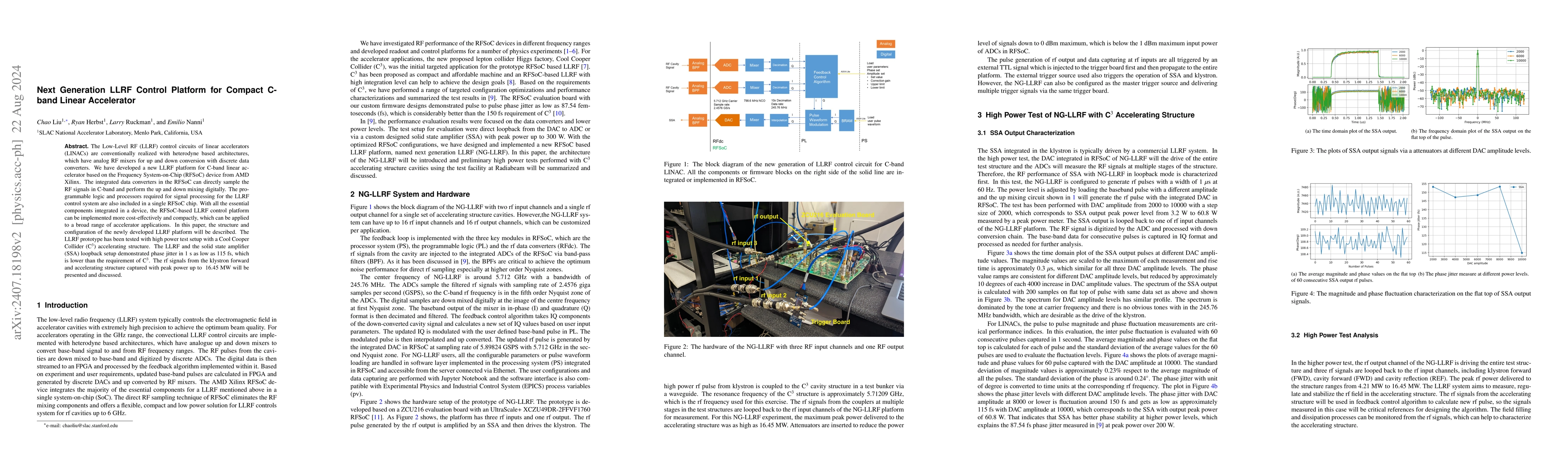Thumbnail for Next Generation LLRF Control Platform for Compact C-band Linear
  Accelerator