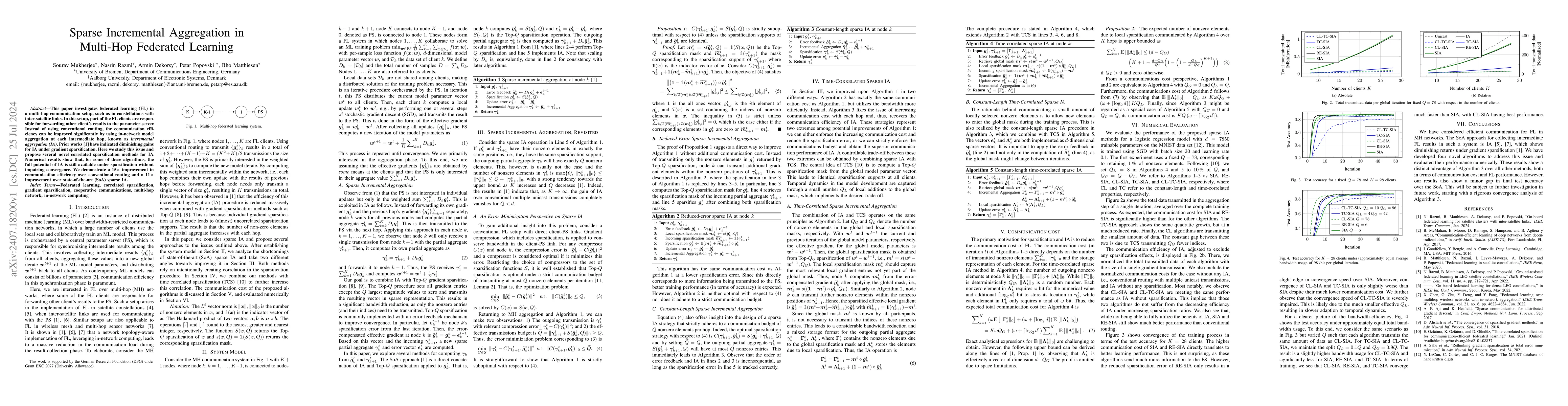 Thumbnail for Sparse Incremental Aggregation in Multi-Hop Federated Learning