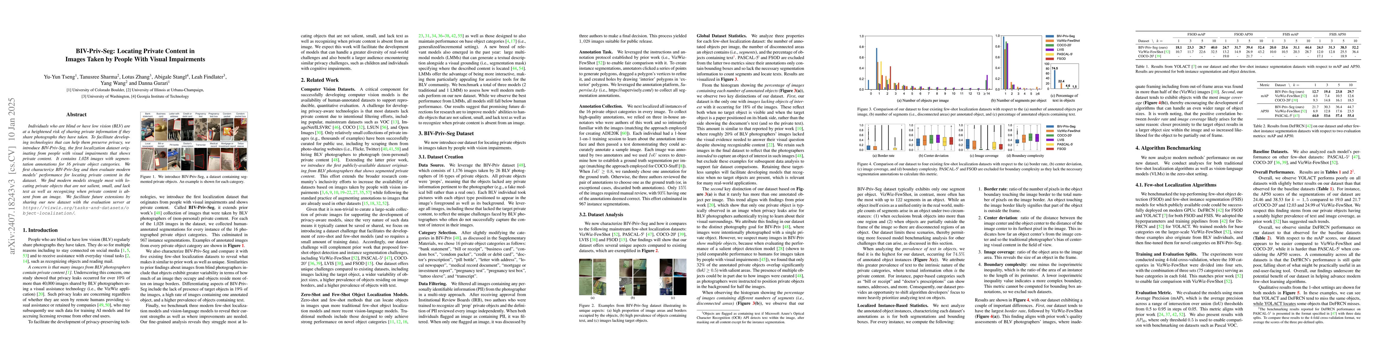 Thumbnail for BIV-Priv-Seg: Locating Private Content in Images Taken by People With
  Visual Impairments