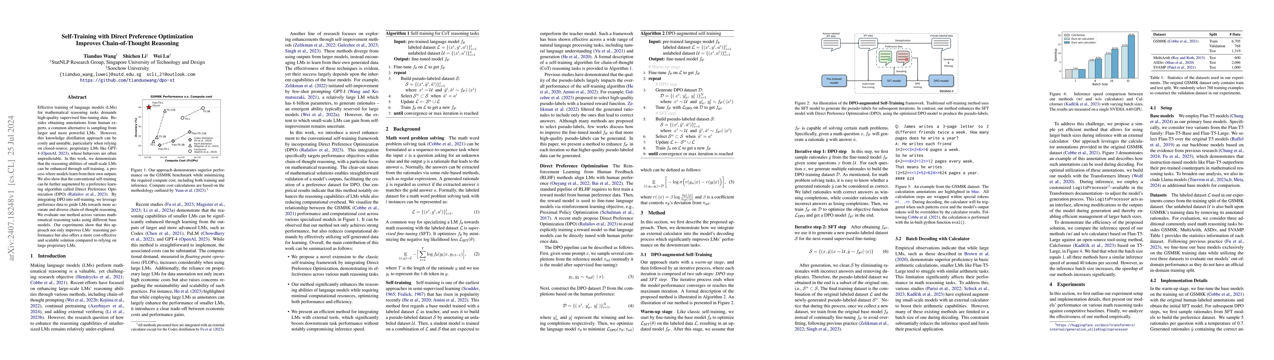 Thumbnail for Self-Training with Direct Preference Optimization Improves
  Chain-of-Thought Reasoning