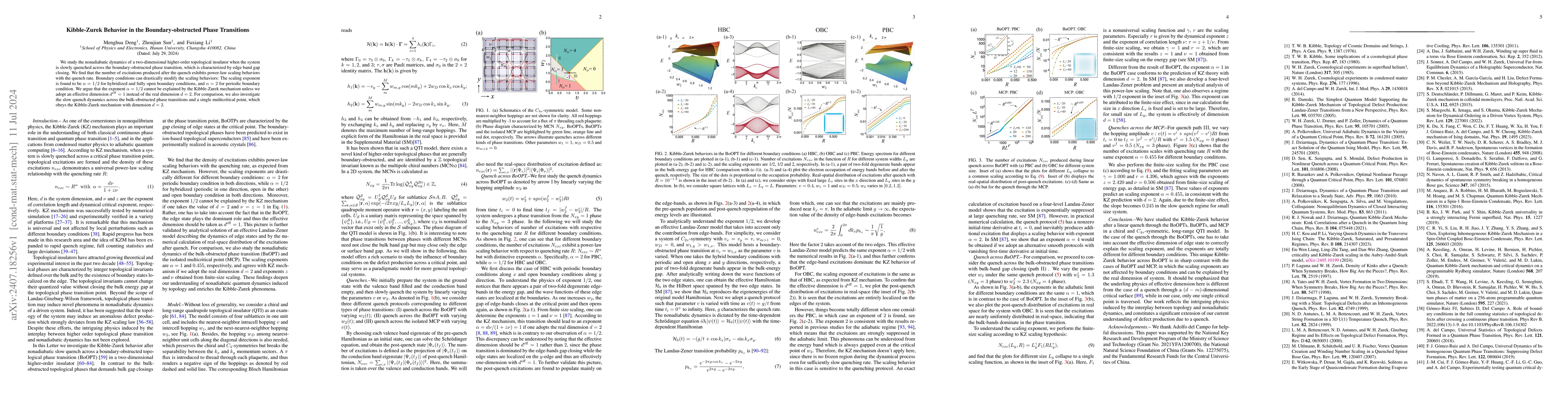 Thumbnail for Kibble-Zurek Behavior in the Boundary-obstructed Phase Transitions