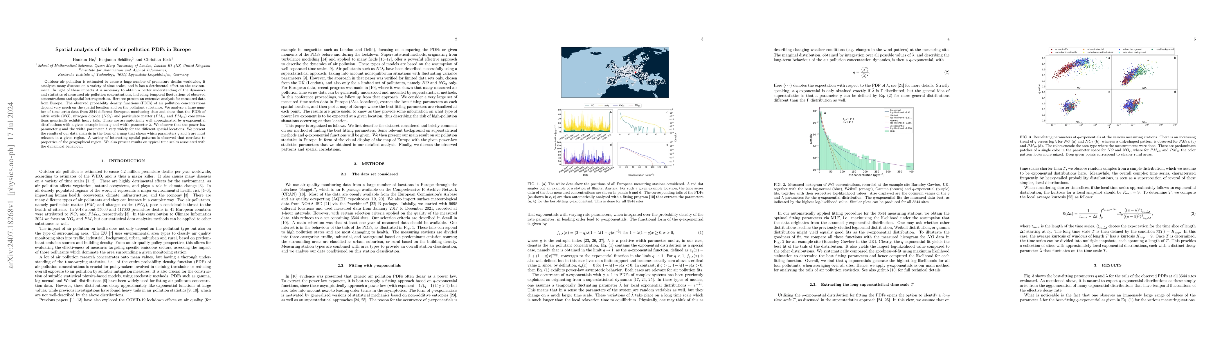 Thumbnail for Spatial analysis of tails of air pollution PDFs in Europe