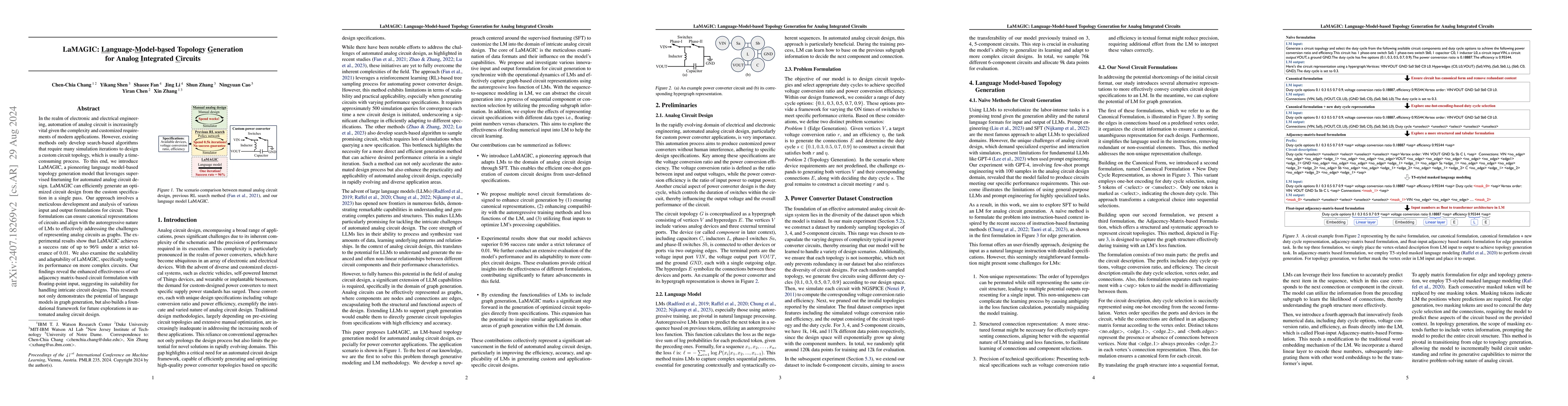 Thumbnail for LaMAGIC: Language-Model-based Topology Generation for Analog Integrated
  Circuits