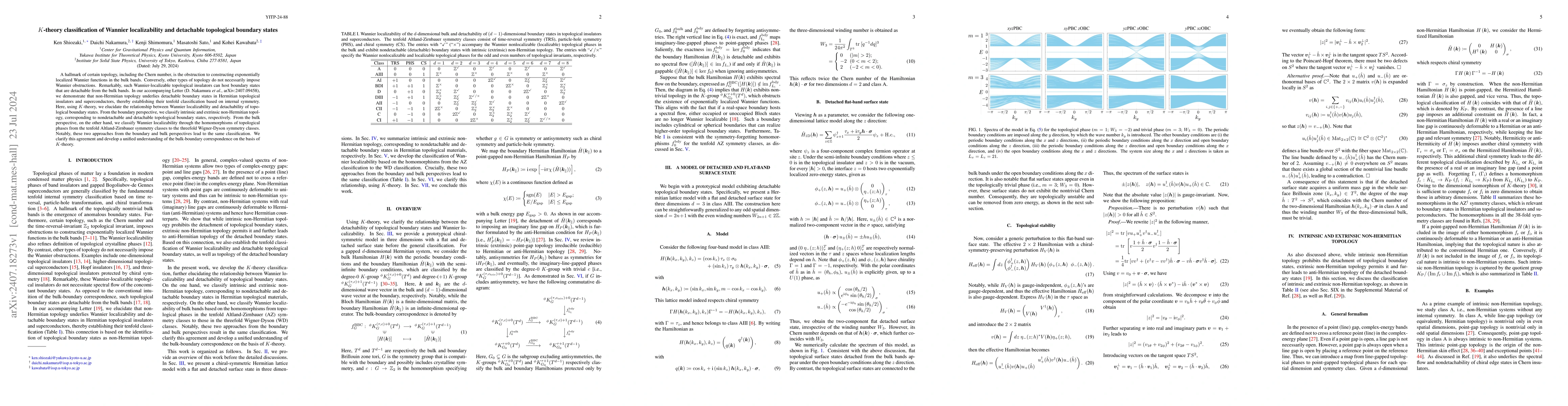 Thumbnail for $K$-theory classification of Wannier localizability and detachable
  topological boundary states