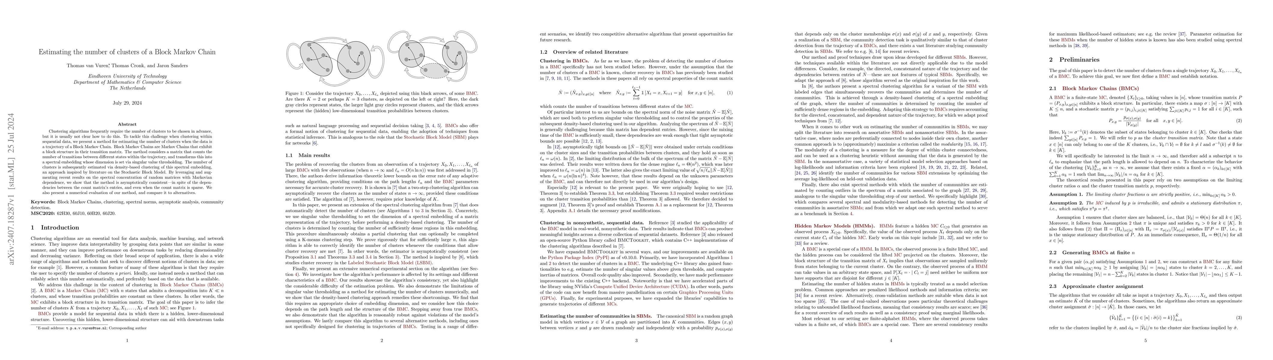 Thumbnail for Estimating the number of clusters of a Block Markov Chain