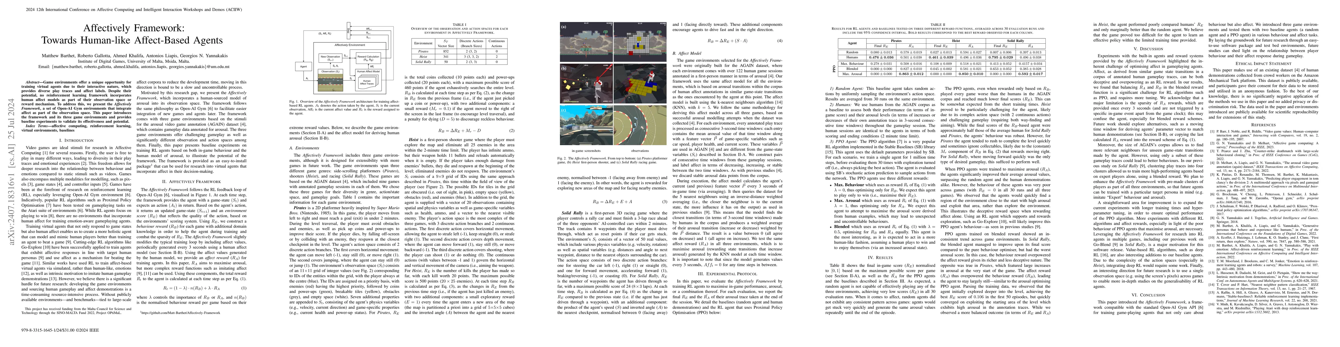 Thumbnail for Affectively Framework: Towards Human-like Affect-Based Agents