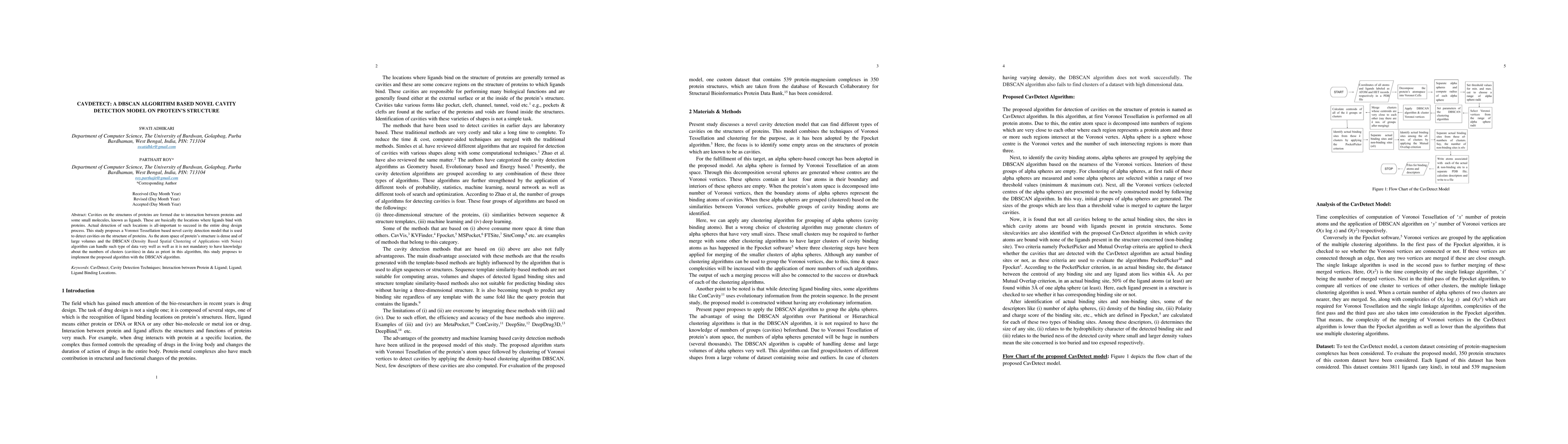Thumbnail for CavDetect: A DBSCAN Algorithm based Novel Cavity Detection Model on
  Protein Structure